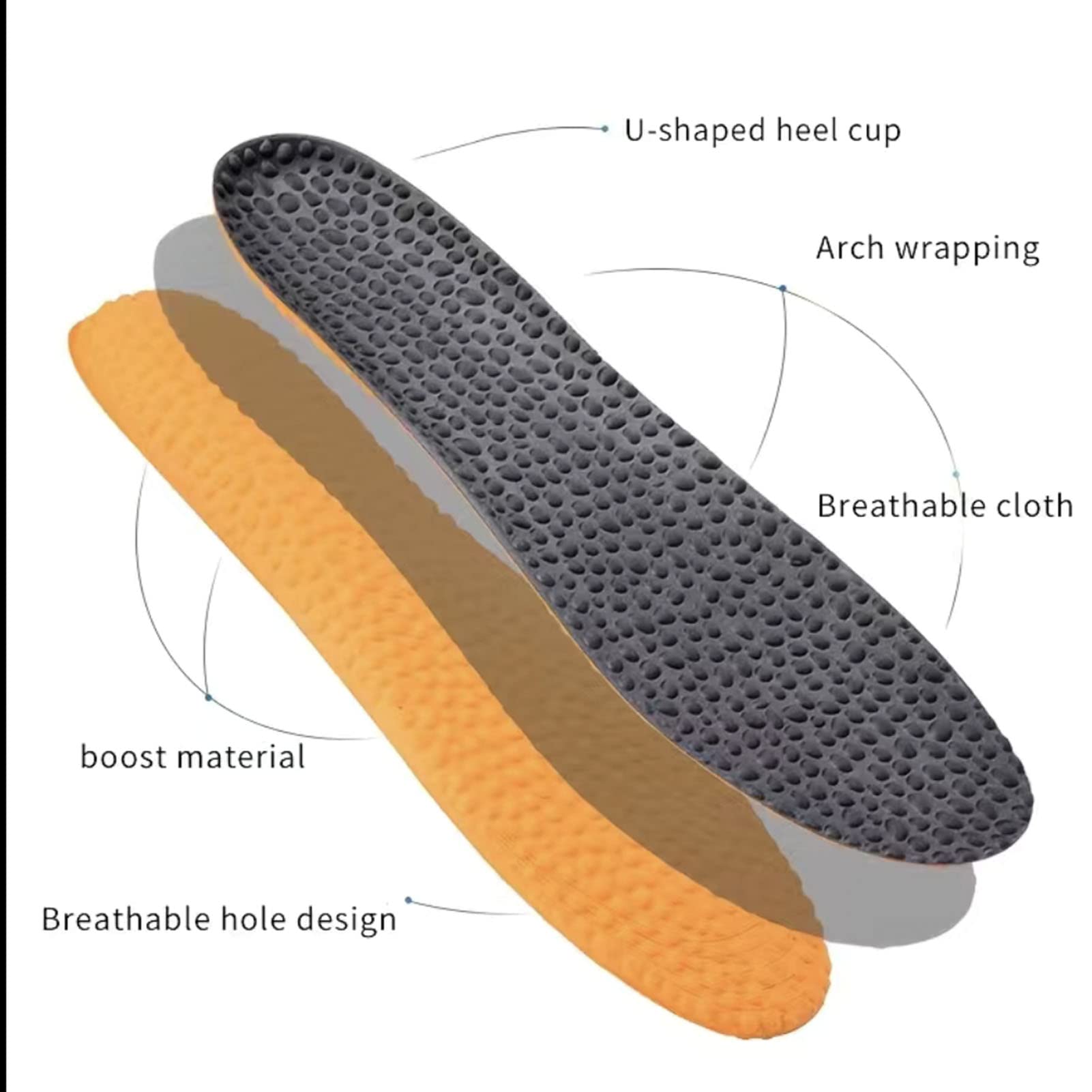 Goofort Women Men Hi-Boost Anti-fatigue Insoles 3D-Xpain™ Cloud Extra Light Memory Foam Thick Insoles Cushioned Pain Relief Plantar Fasciitis Standing Sports Work Shoe Inserts Daily Comfort inner Sole