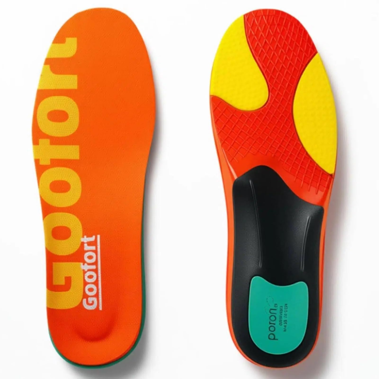 Goofort Poron-Max Insoles for Men & Women, 3D-Xpain Advanced Shock Absorption, PORON Heel Cushion, Arch Support Inserts for Plantar Fasciitis, Heavy-Duty Anti-Fatigue Work Boot Insoles