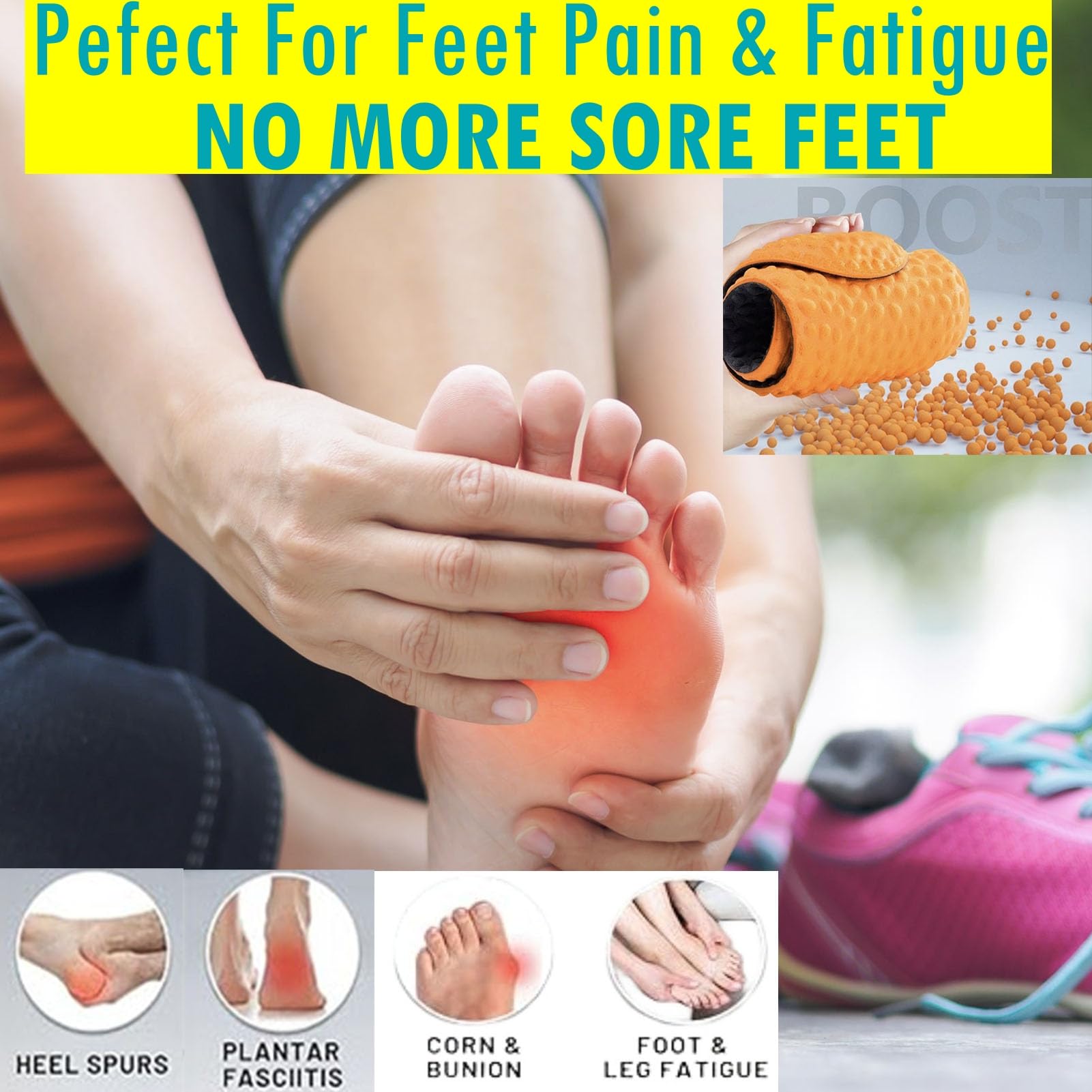 Goofort Women Men Hi-Boost Anti-fatigue Insoles 3D-Xpain™ Cloud Extra Light Memory Foam Thick Insoles Cushioned Pain Relief Plantar Fasciitis Standing Sports Work Shoe Inserts Daily Comfort inner Sole